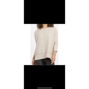 SPANX Perfect Length Dolman Size XS Beige Oat 3/4 Sleeve Tunic Pullover Top